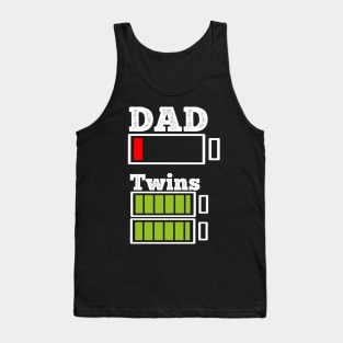 funny Twins dady dad gift low battery Tank Top